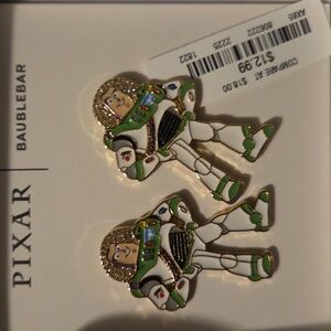 BaubleBar Buzz Lightyear Earrings - Green, Gold, and White